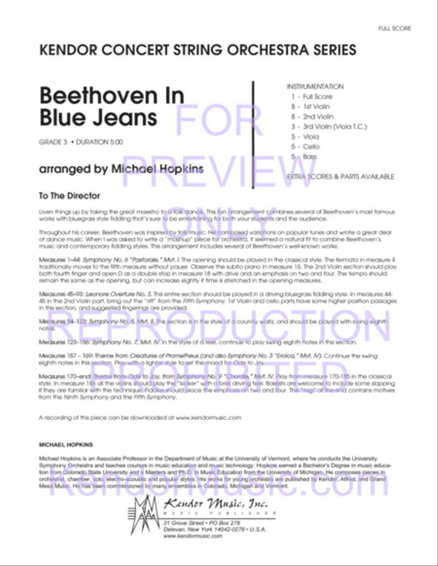 Beethoven In Blue Jeans String Orchestra scores gallery preview page 2