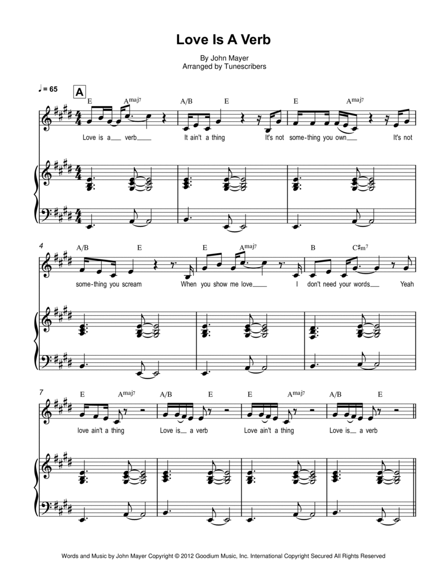 Love Is A Verb Love Is A Verb Voice scores gallery preview page 1