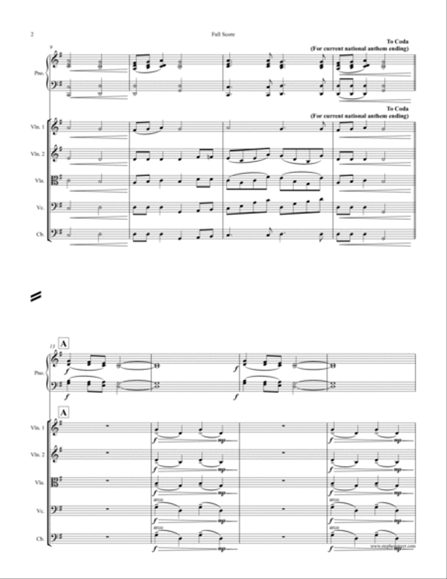 Nkosi Sikelel' iAfrika - Enoch Sontonga (1873-1905) (Piano Sextet) Small Ensemble scores gallery preview page 2