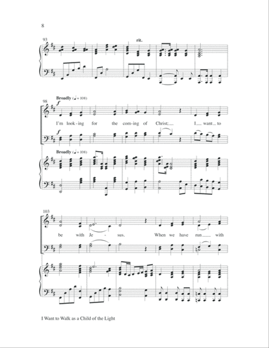 I Want to Walk as a Child of the Light Choir scores gallery preview page 8