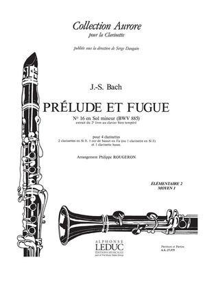 Book cover for Prelude Et Fugue No.16, Bwv885 In G Minor (clarinets 4)
