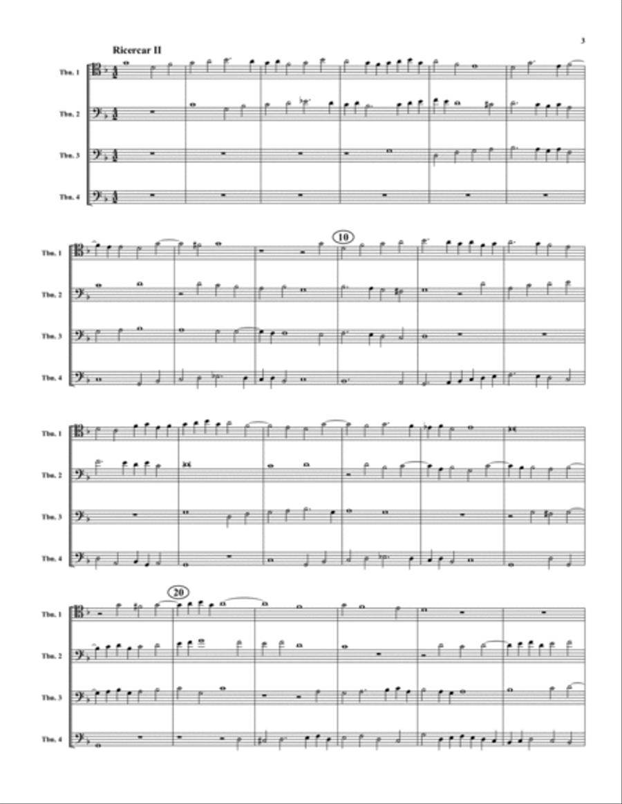 Eight Ricercari Trombone Quartet scores gallery preview page 3