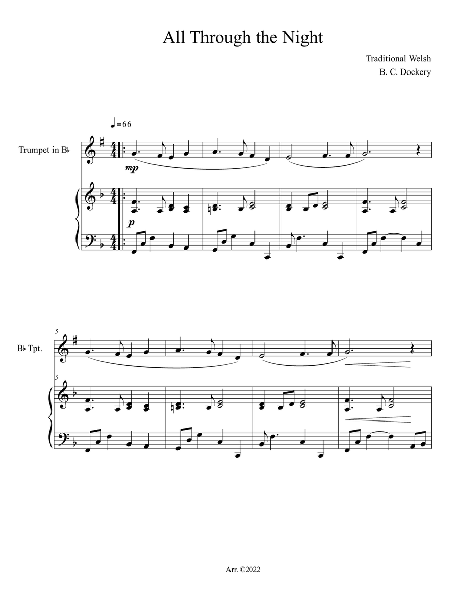 All Through the Night (Trumpet Solo with Piano Accompaniment)