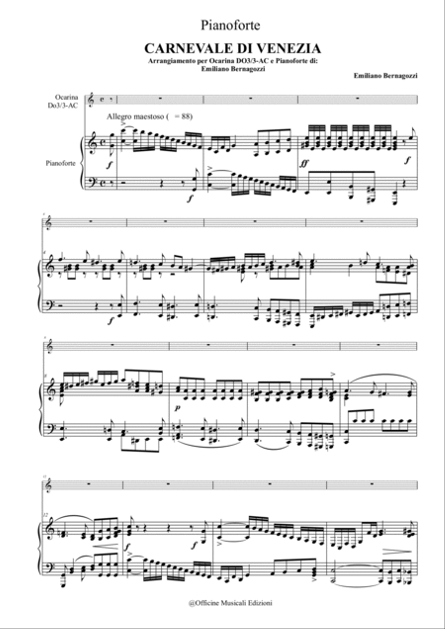 Carnevale di Venezia ocarina scores gallery preview page 4