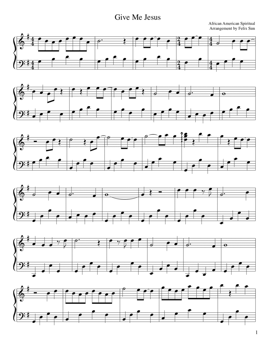 Give Me Jesus (Piano Solo) - Beautiful Traditional American Spiritual image number null