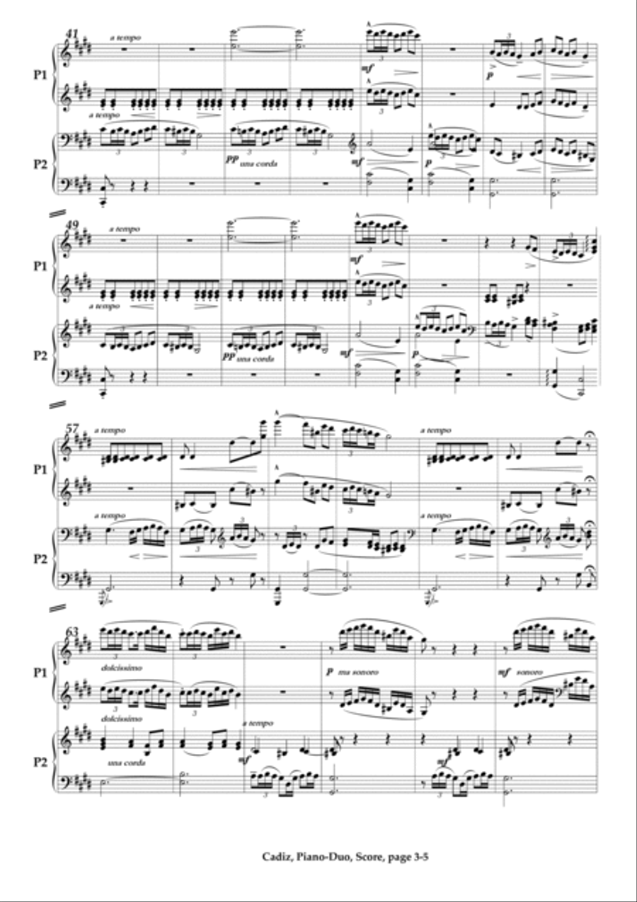 Suite espanola, No.4 Cadiz 2 Pianos, 4-Hands scores gallery preview page 3