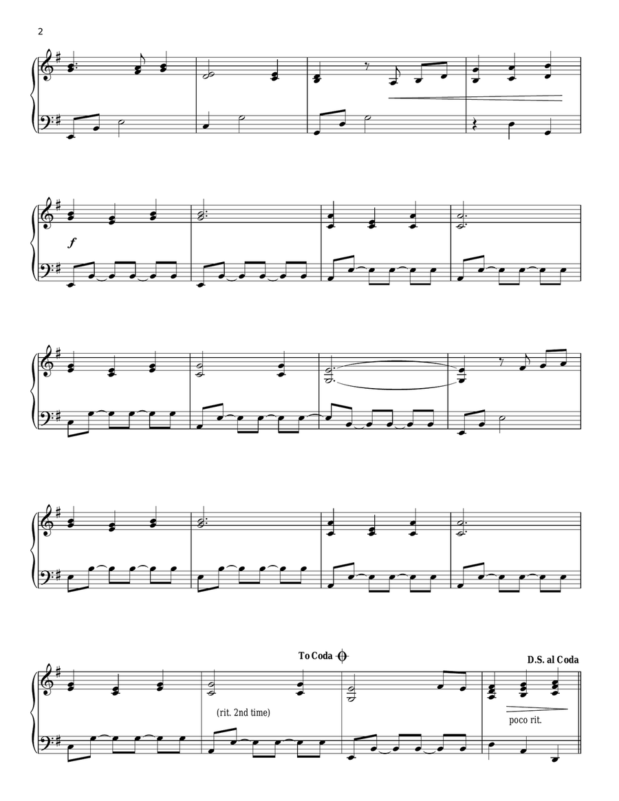 The Skye Boat Song Piano Solo scores gallery preview page 2