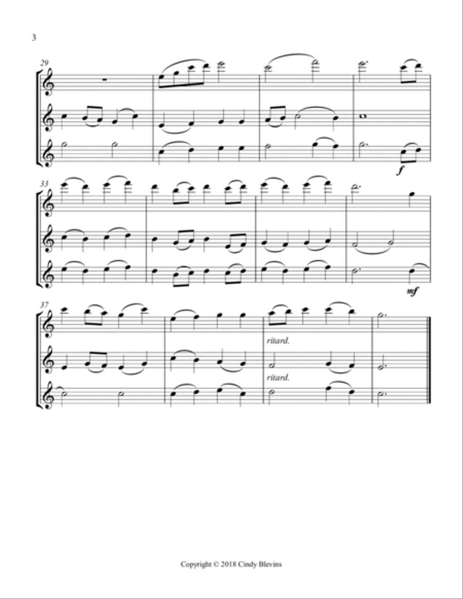 I Sing the Mighty Power Of God, for Flute, Oboe and Violin Flute scores gallery preview page 4