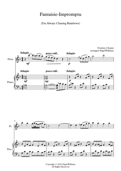 Fantaisie-Impromptu (I'm Always Chasing Rainbows), for Flute and Piano image number null