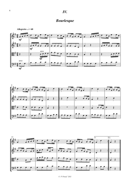 W. A. Mozart - 10 pieces for string quartet - score