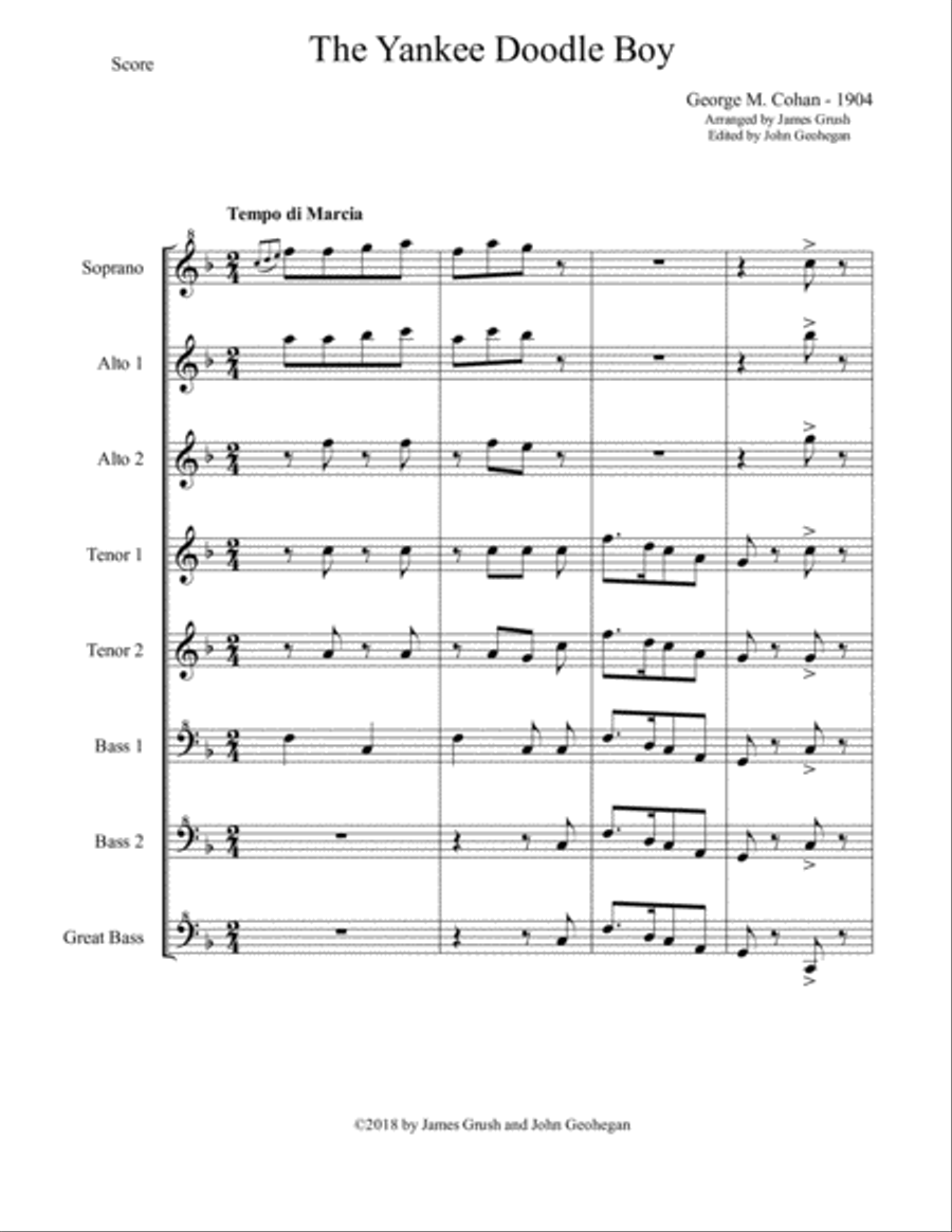 Yankee Doodle Boy for Recorder Octet Recorder scores gallery preview page 3