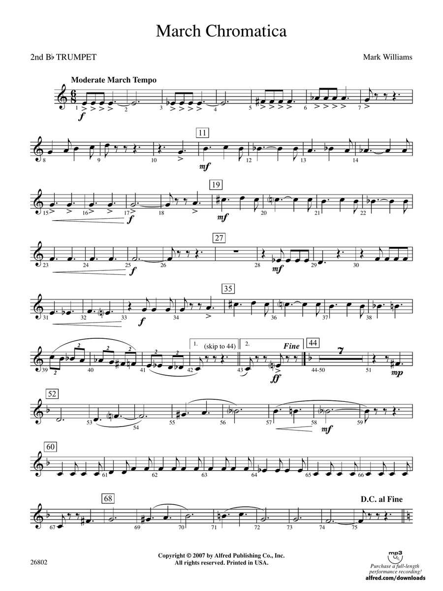 March Chromatica: 2nd B-flat Trumpet