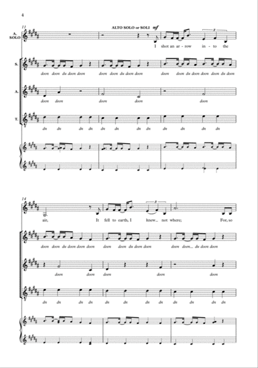 The Arrow and the Song SSATB scores gallery preview page 4