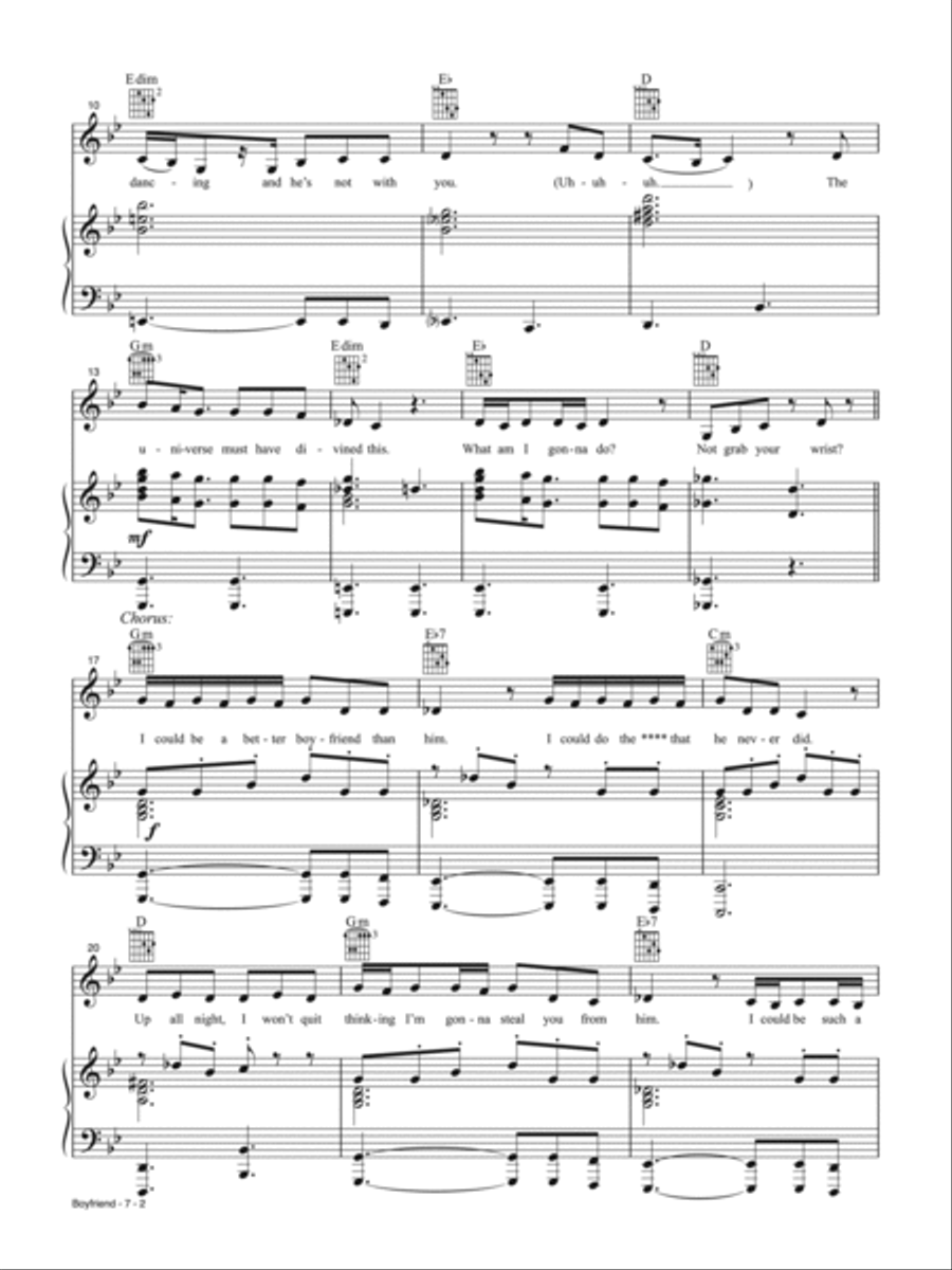 Boyfriend Boyfriend Piano, Vocal, Guitar scores gallery preview page 2