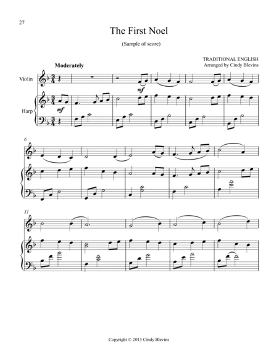 Harp and Violin, Christmas, Set 2 String Duet scores gallery preview page 6