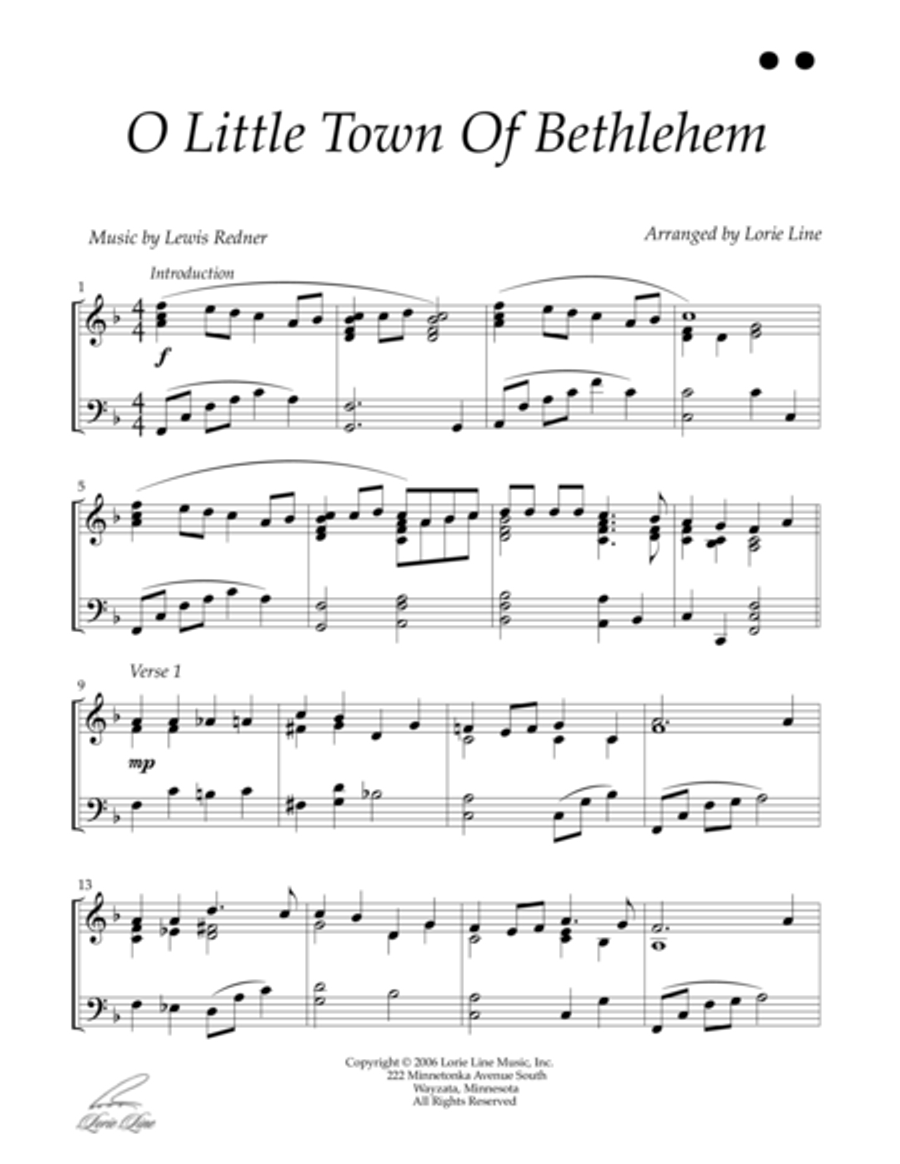O Little Town Of Bethlehem Piano Solo scores gallery preview page 2