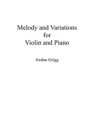 Book cover for Melody and Variations for Violin and Piano