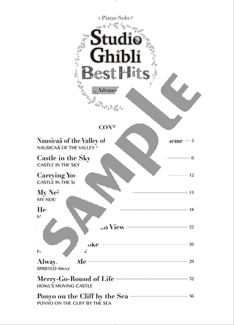Studio Ghibli Best Hit 10 Advanced Level/English Version Voice scores gallery preview page 2