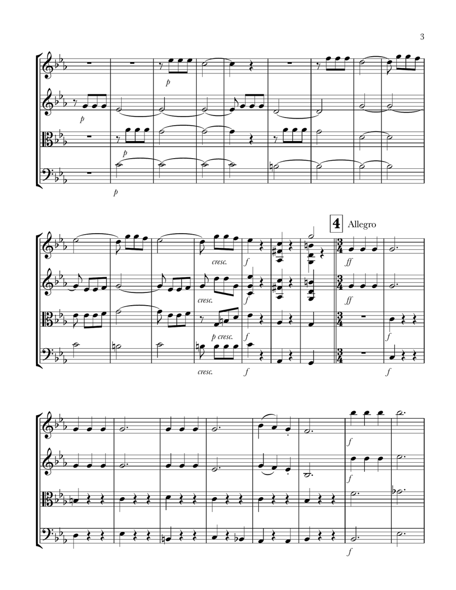 The Three Little Pigs Answer Beethoven Five for String Quartet String Quartet scores gallery preview page 4