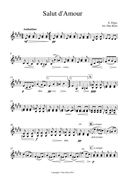 Elgar - Salut D'Amour (E Major), 2nd violin accompaniment