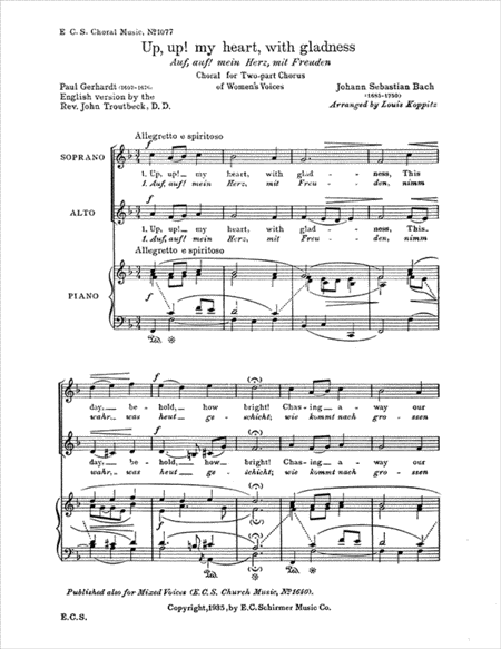 Up, Up! My Heart, with Gladness (Auf, auf! mein Herz), BWV 441