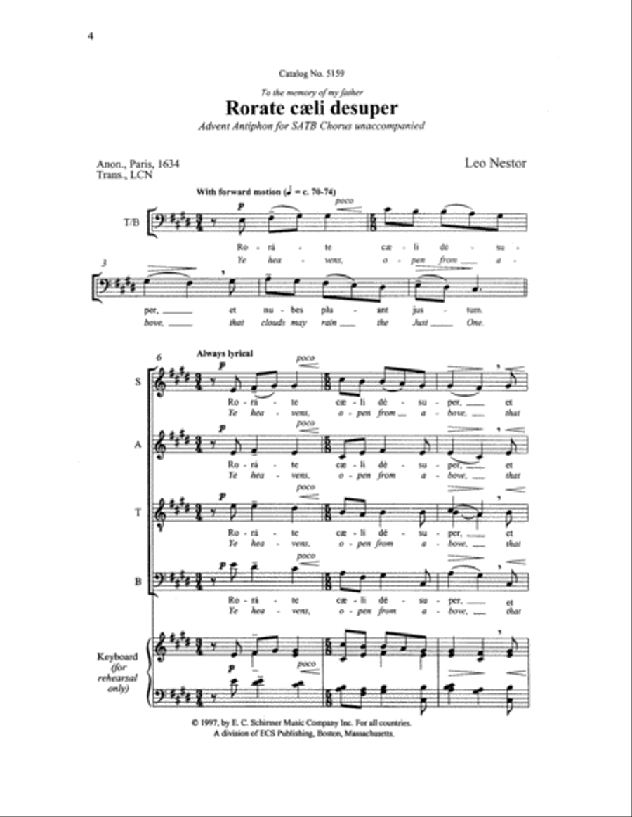 Four Motets on Plainsong Themes: 1. Rorate caeli desuper 4-Part scores gallery preview page 4
