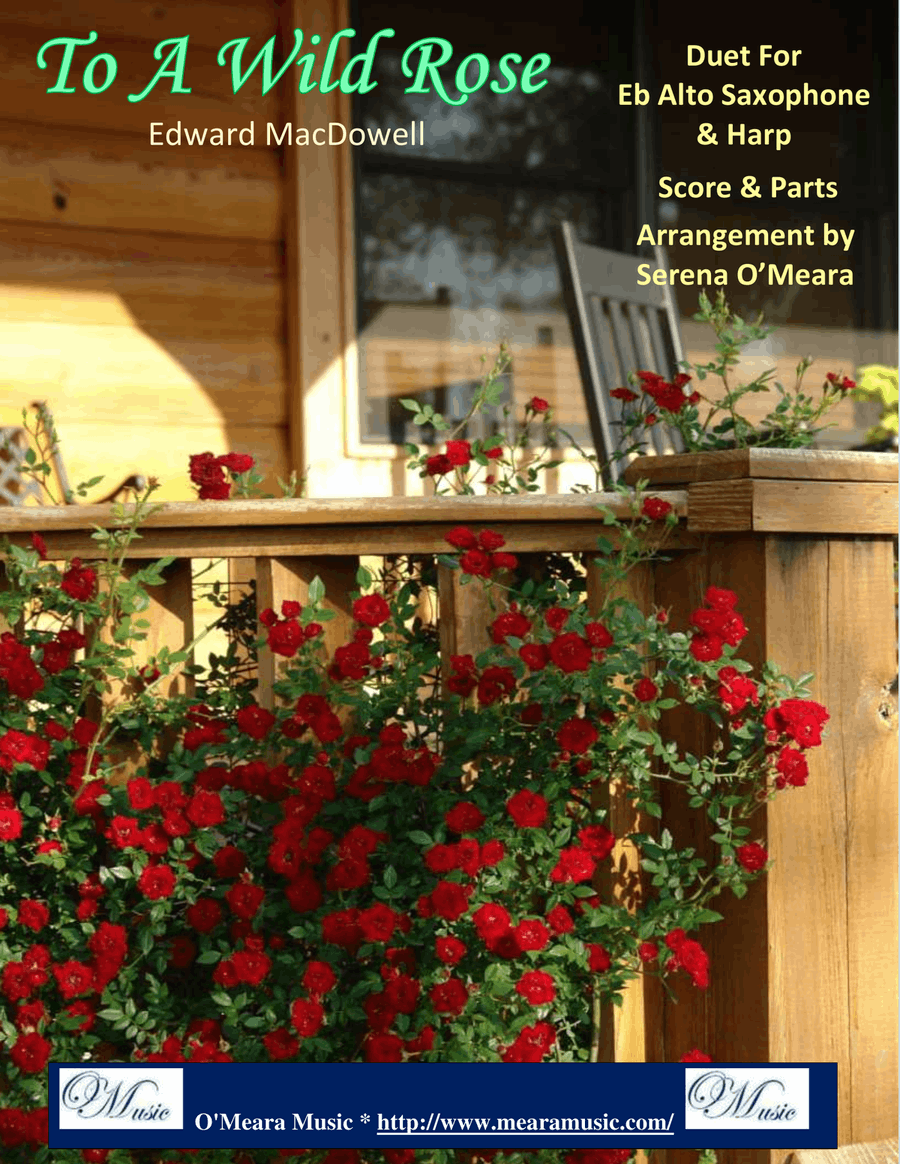 To a Wild Rose, Duet for Eb Alto Saxophone & Pedal Harp Alto Saxophone scores gallery preview page 1