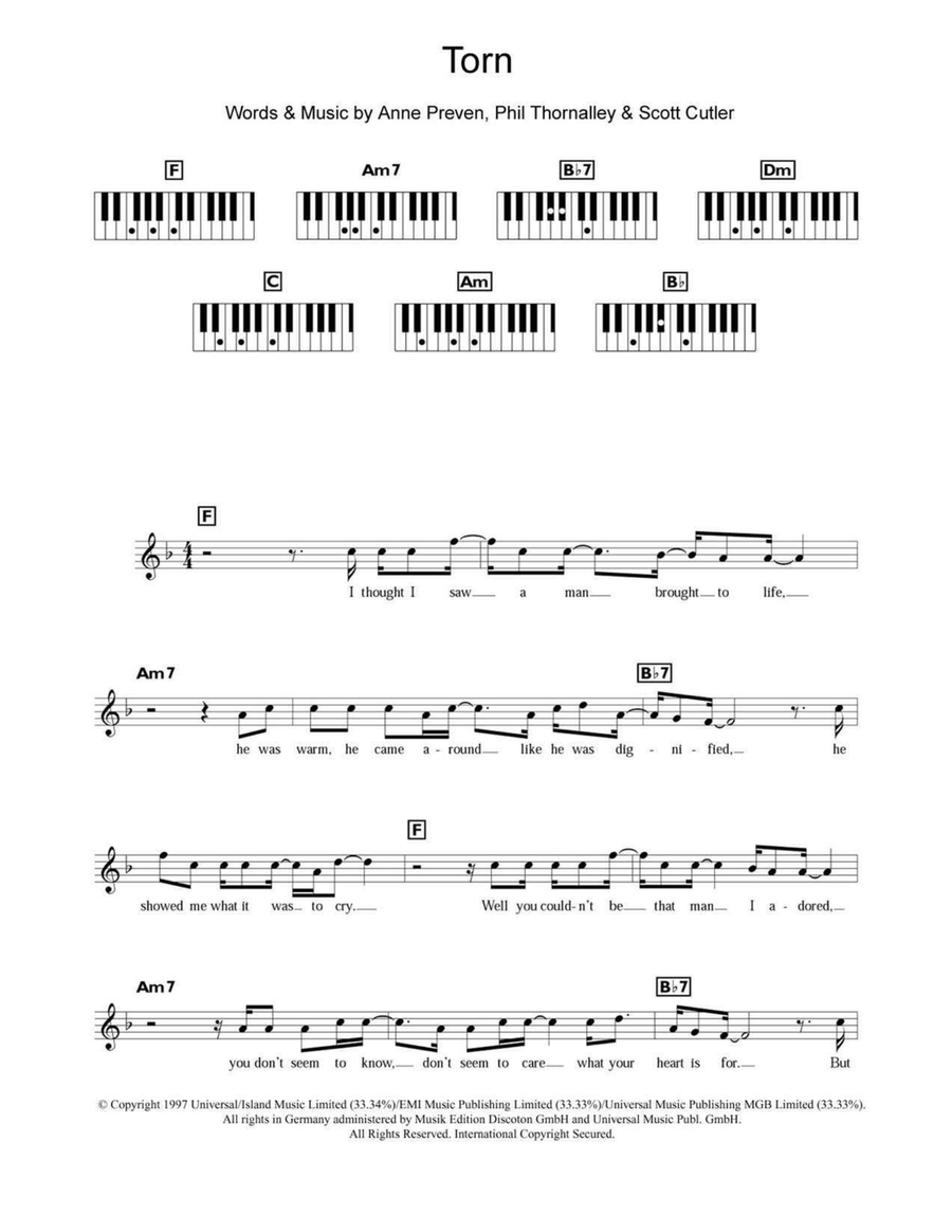 Torn Torn Piano scores gallery preview page 1