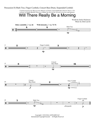 Book cover for Will There Really Be A Morning - Percussion 2