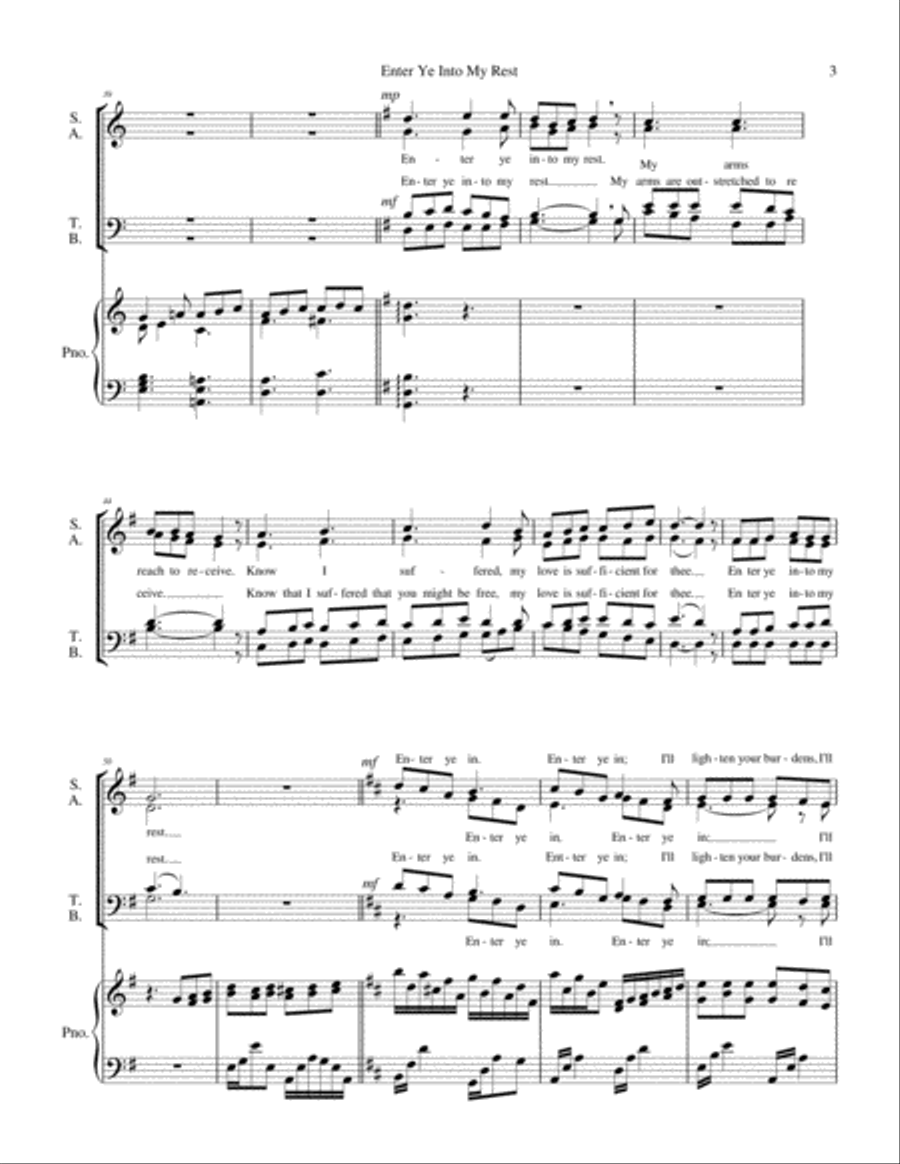 Enter Ye Into My Rest Enter Ye Into My Rest 4-Part scores gallery preview page 3