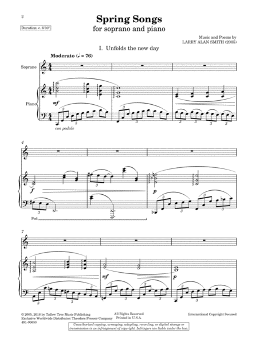 Spring Songs Chamber Music scores gallery preview page 2