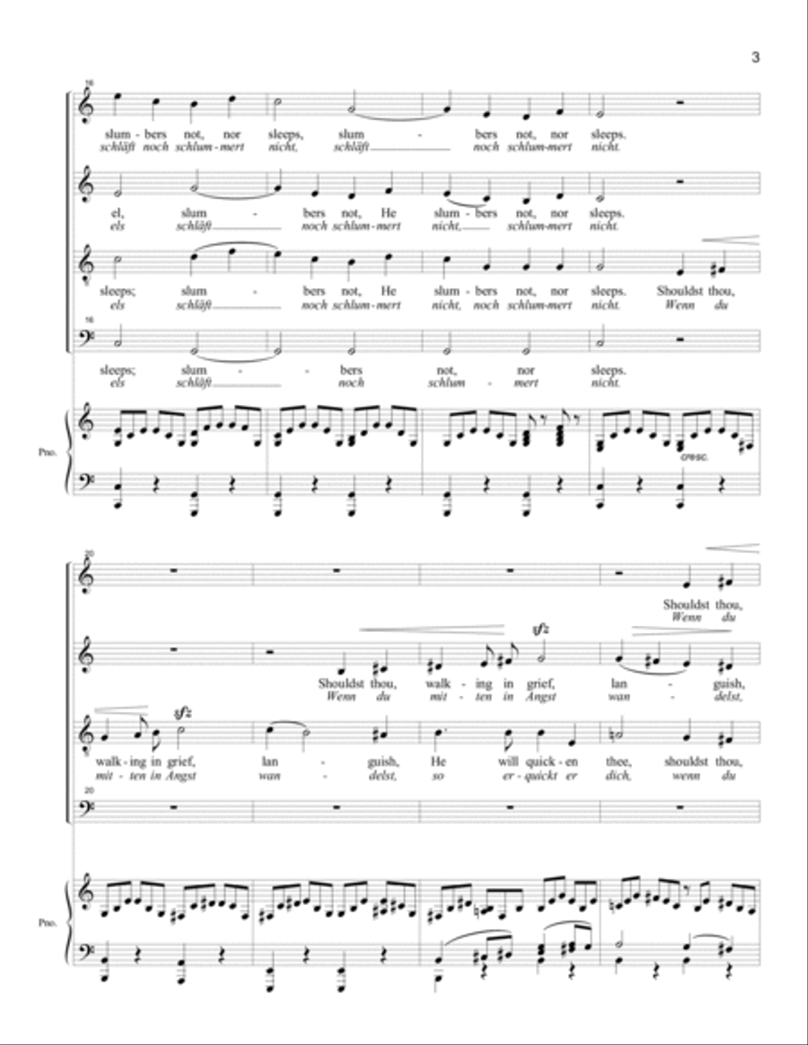 He, Watching over Israel (SATB - key of C) 4-Part scores gallery preview page 3