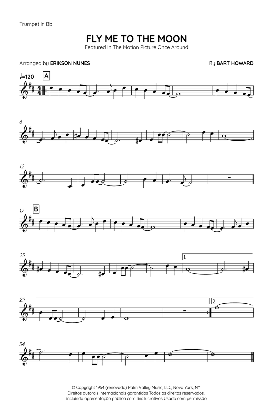 Fly Me To The Moon (In Other Words) B-Flat Trumpet scores gallery preview page 1