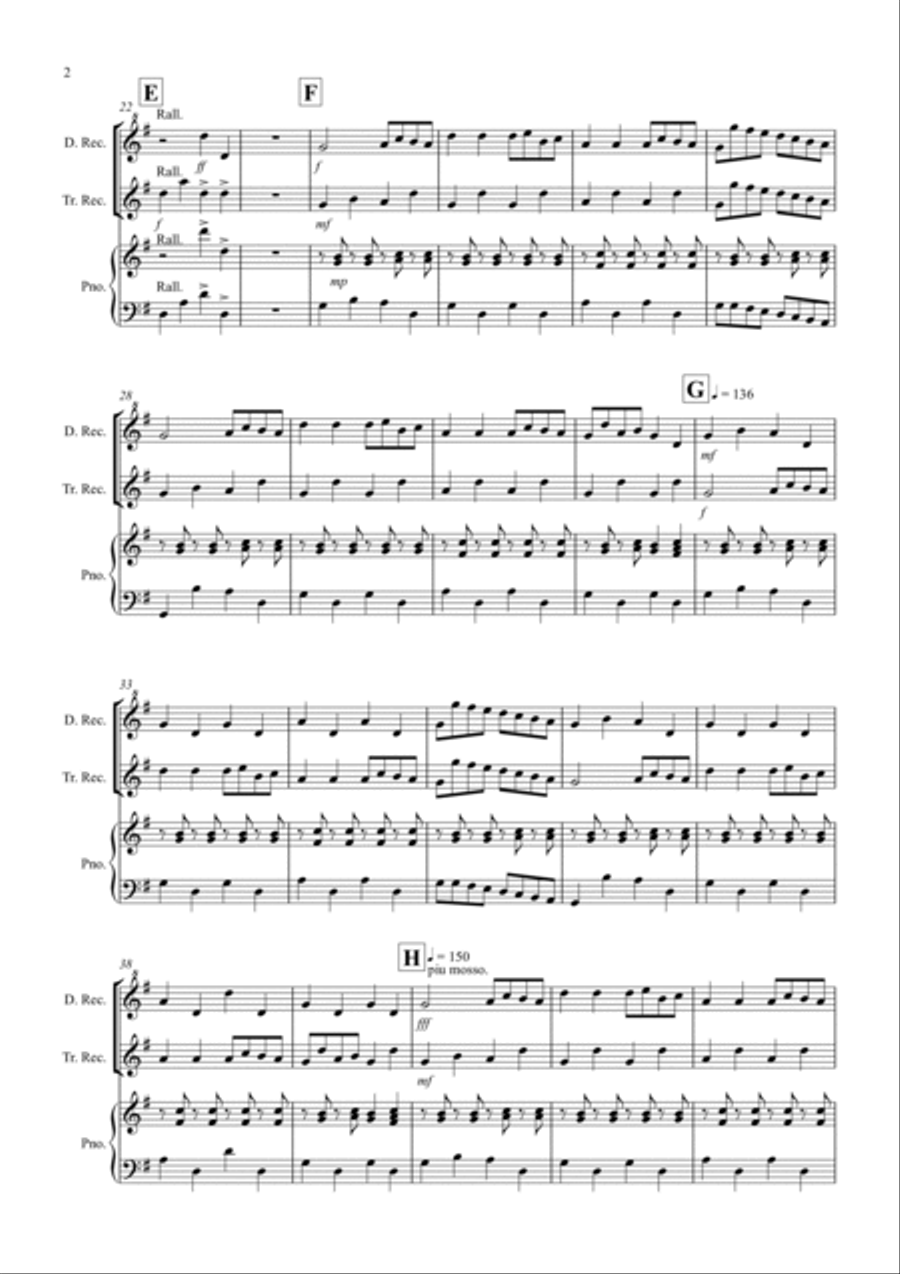 The Can Can for Descant and Treble Recorder Duet Woodwind Duet scores gallery preview page 2