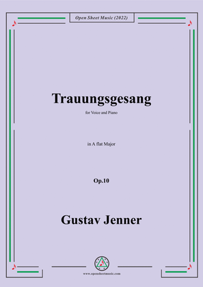 Book cover for Jenner-Trauungsgesang,in A flat Major,Op.10