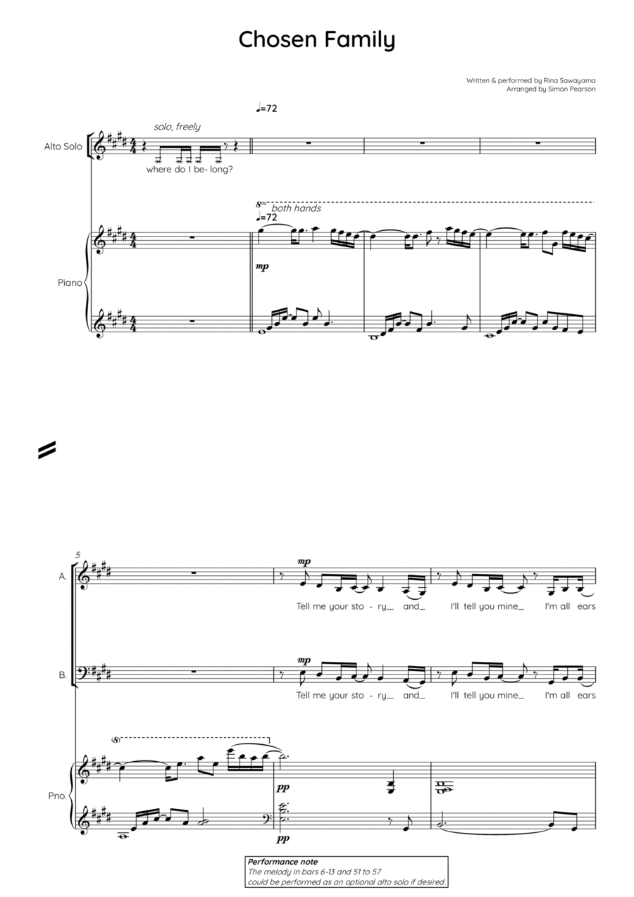 Chosen Family Chosen Family Choir scores gallery preview page 1