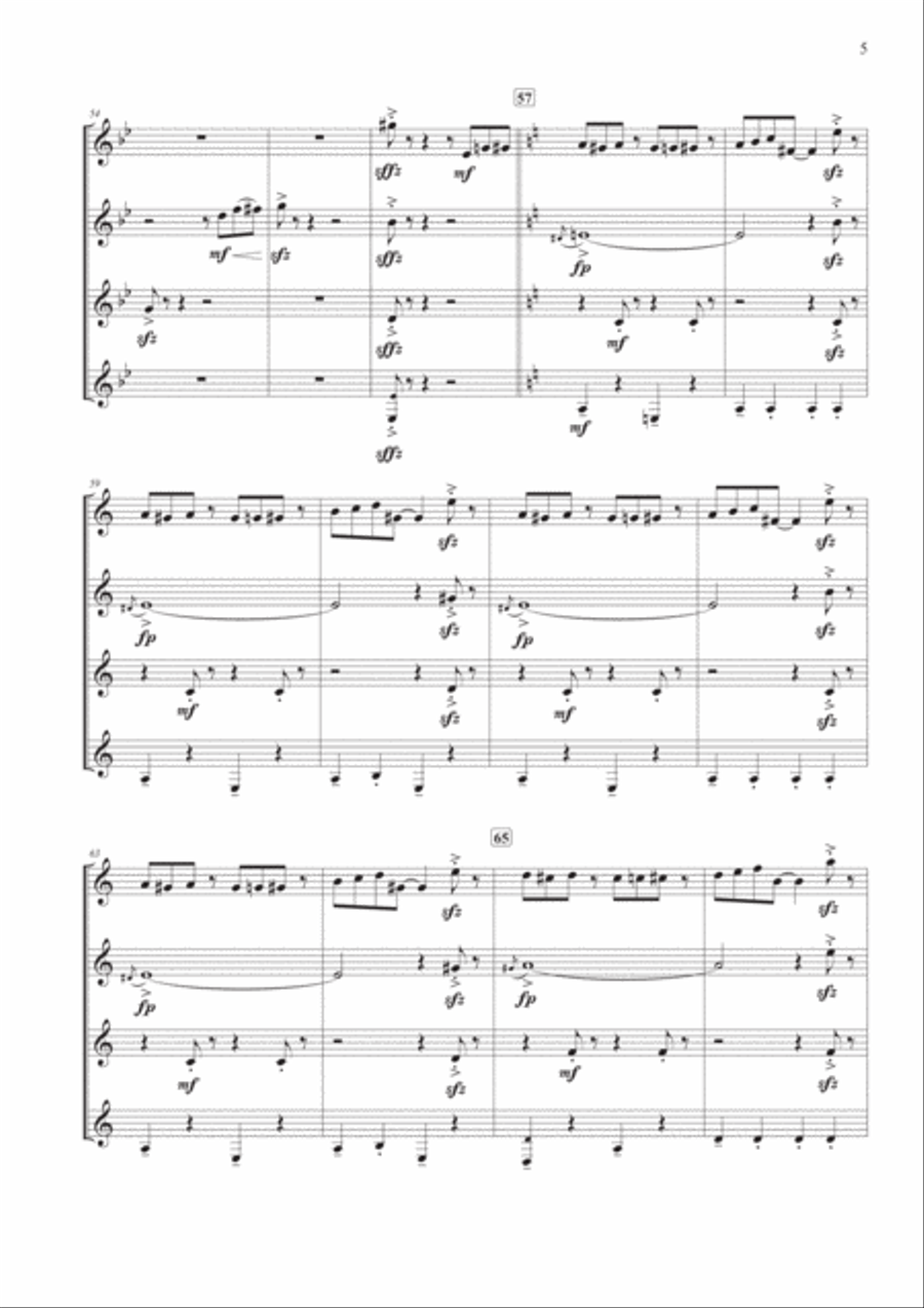 Ratatouille Main Theme Clarinet Quartet scores gallery preview page 5