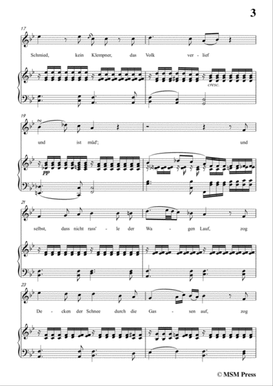 Schubert-Der Winterabend,in B flat Major,D.938,for Voice and Piano Voice Solo scores gallery preview page 5