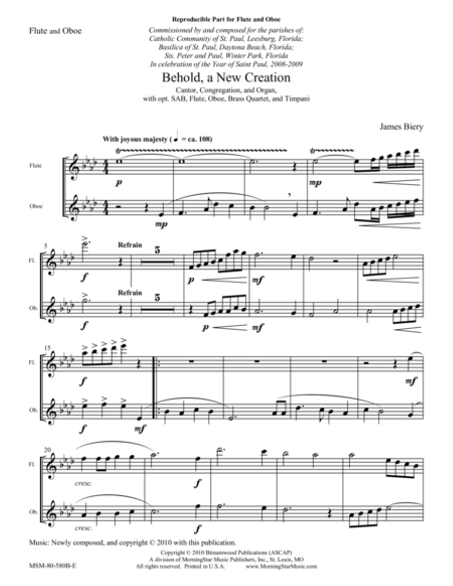 Behold, a New Creation Choir scores gallery preview page 1