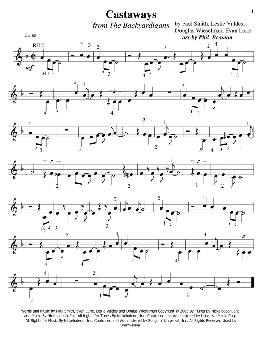 Castaways Piano Method scores gallery preview page 1