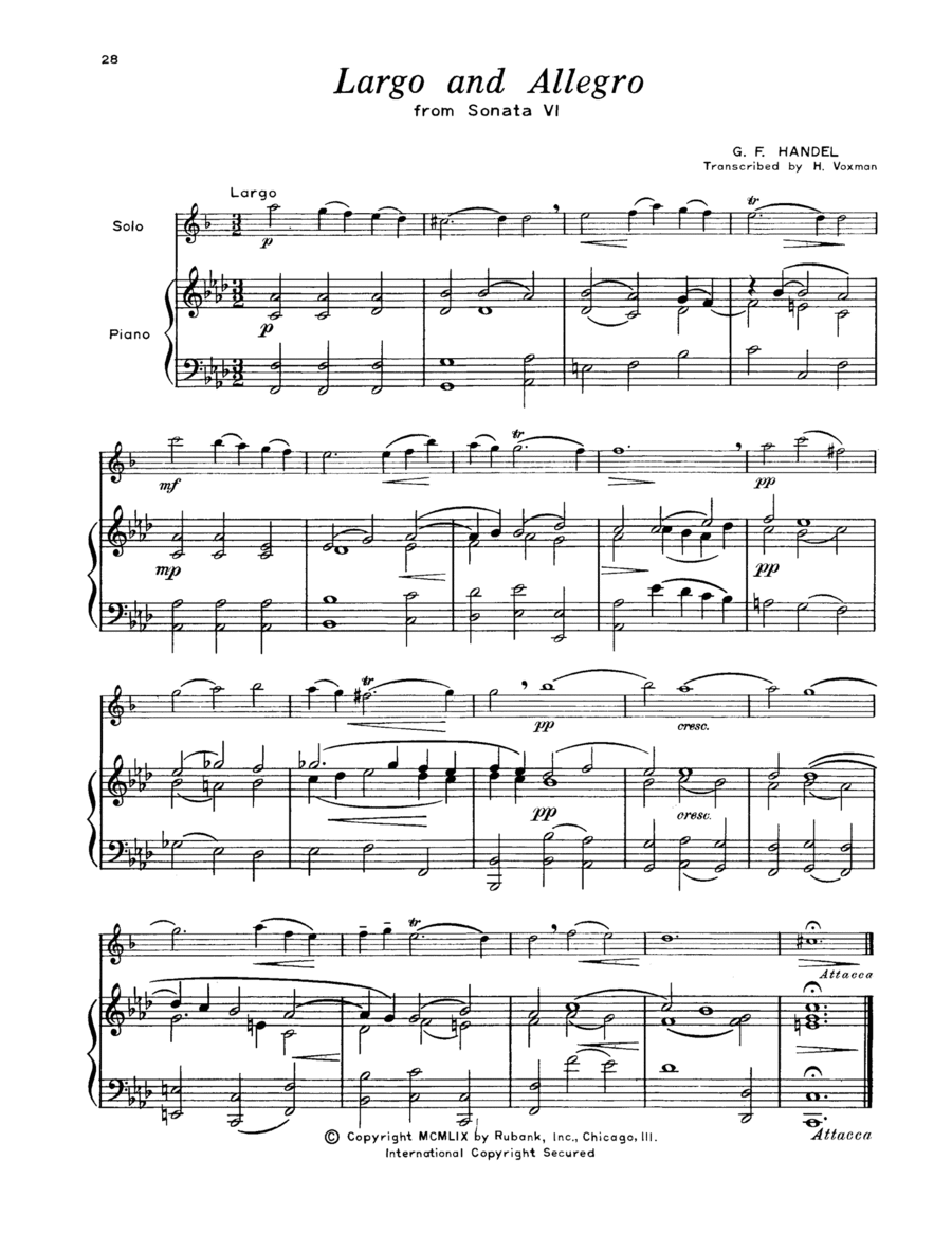Largo & Allegro Alto Saxophone scores gallery preview page 1