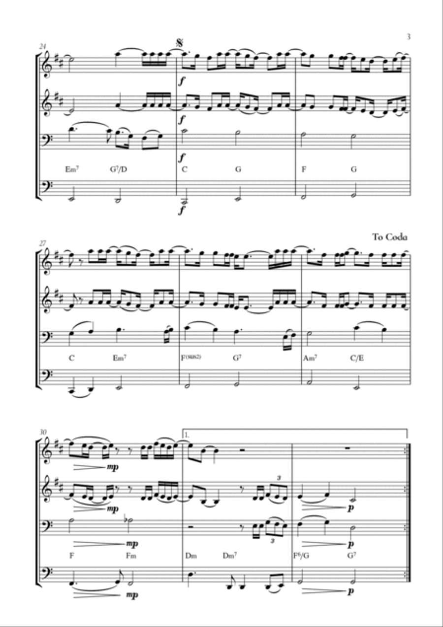 When We Were Young Brass Quartet scores gallery preview page 3
