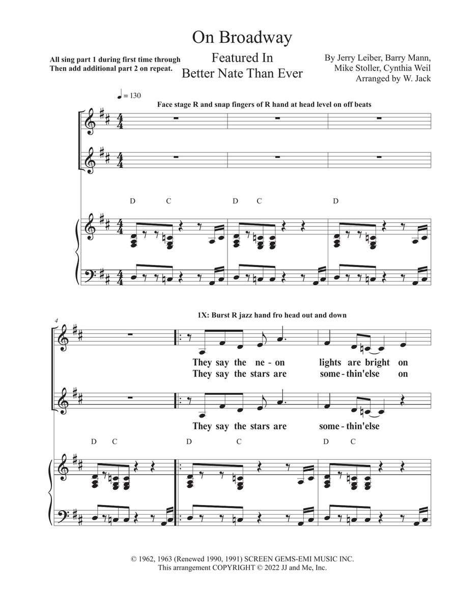 On Broadway 2-Part scores gallery preview page 1