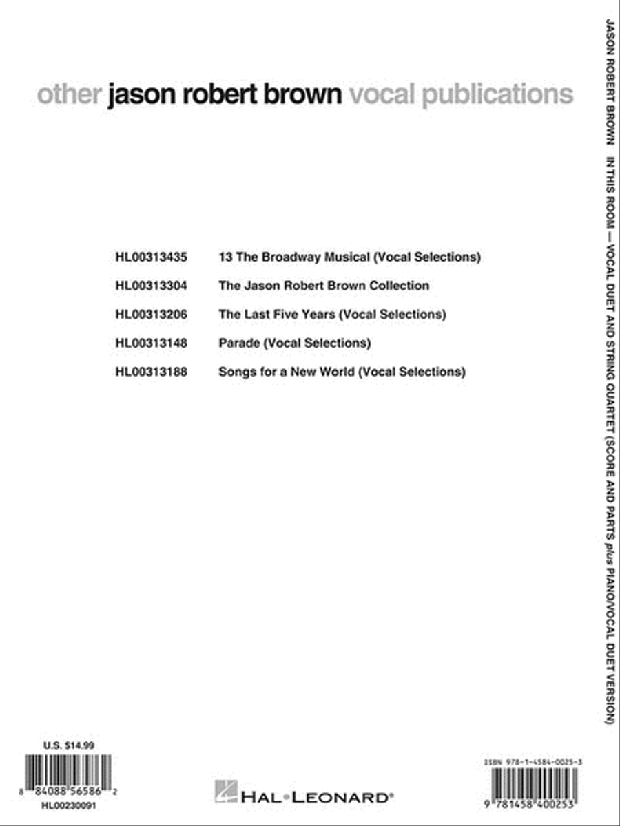 Jason Robert Brown - In This Room Cello scores gallery preview page 2