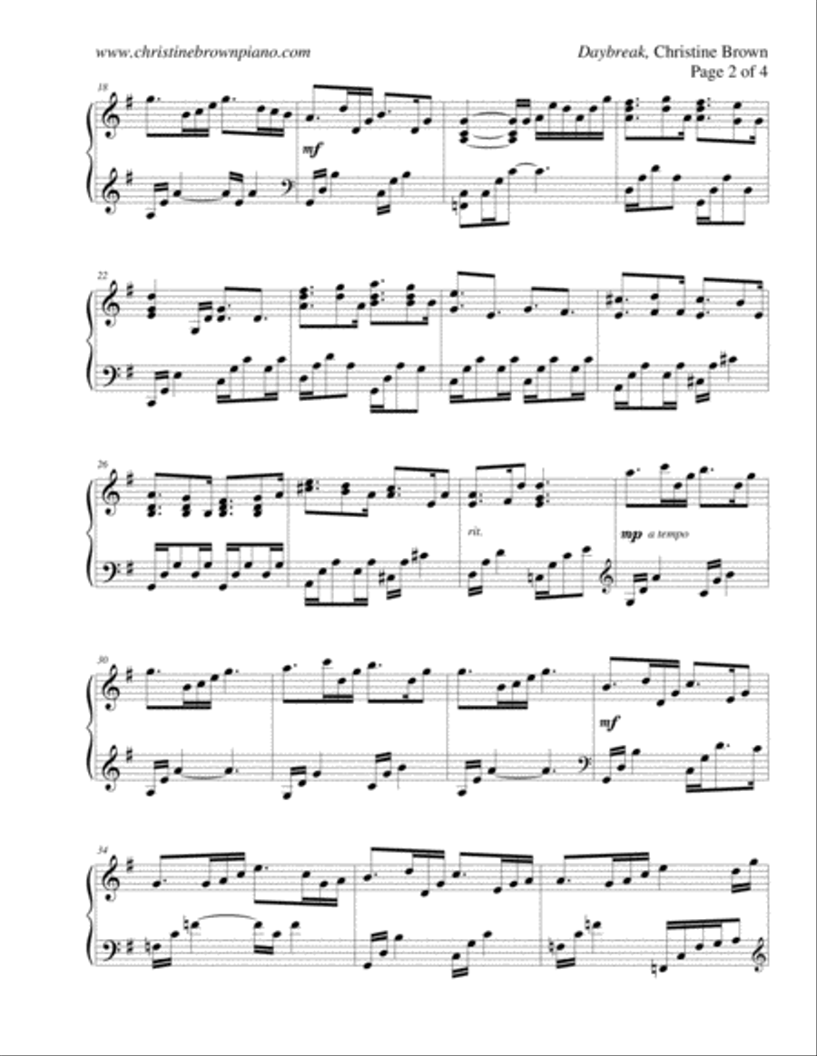 Daybreak Piano Solo scores gallery preview page 3