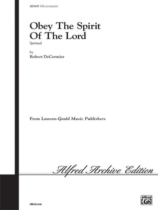 Book cover for Obey the Spirit of the Lord
