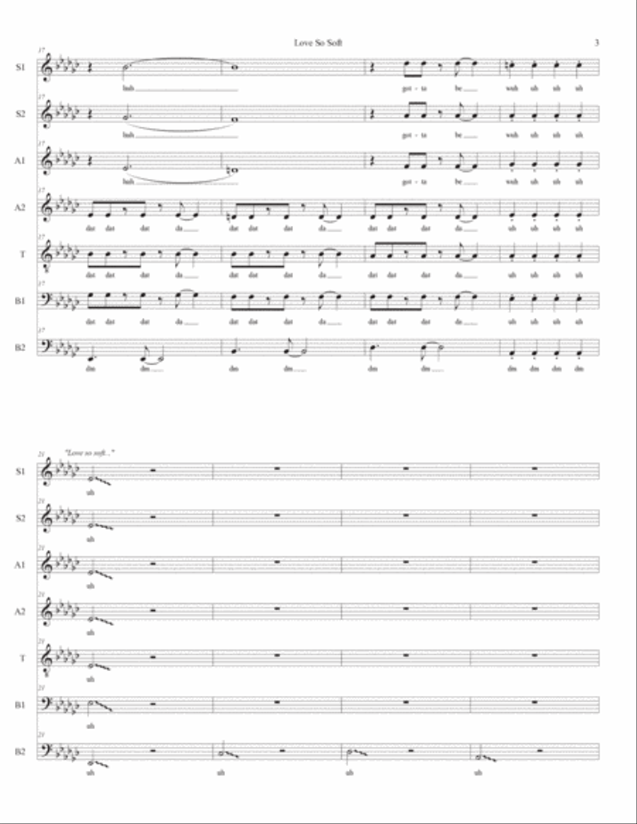 Love So Soft Divisi scores gallery preview page 3