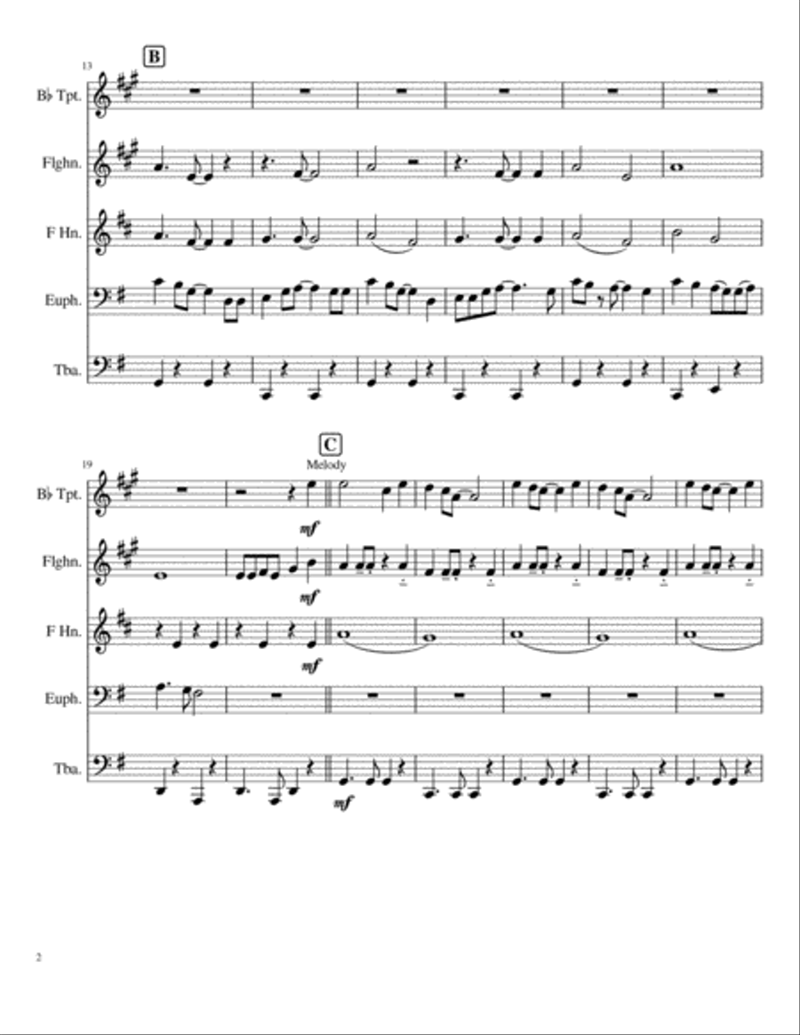 Leaving On A Jet Plane Brass Ensemble scores gallery preview page 2