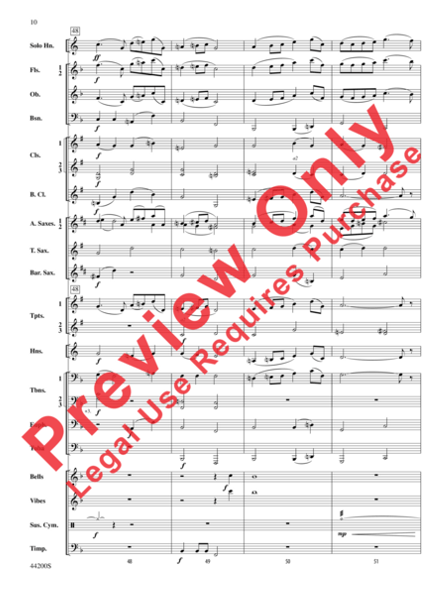 Serenade for Horn and Band Concert Band scores gallery preview page 13