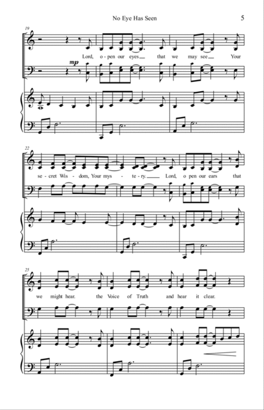 No Eye Has Seen (SAB, Full Orchestra) 3-Part scores gallery preview page 5